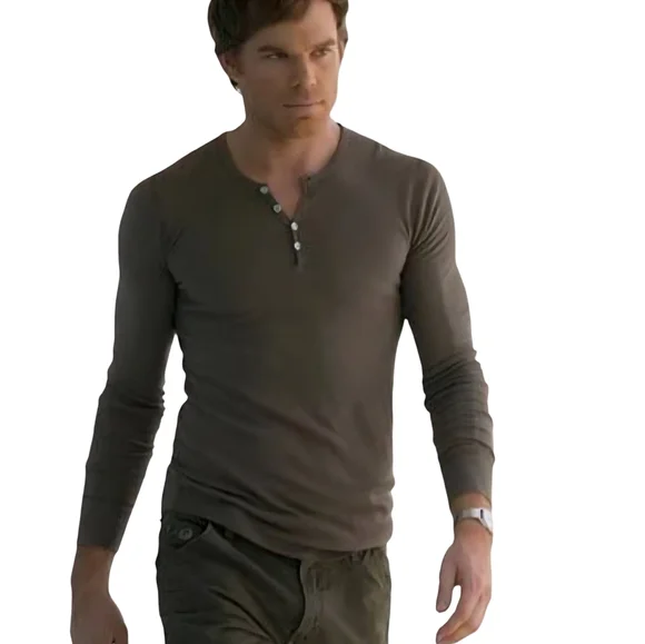 American Apparel Dexter Morgan Kill Shirt Mens Large Thermal Henley - Picture 2 of 9